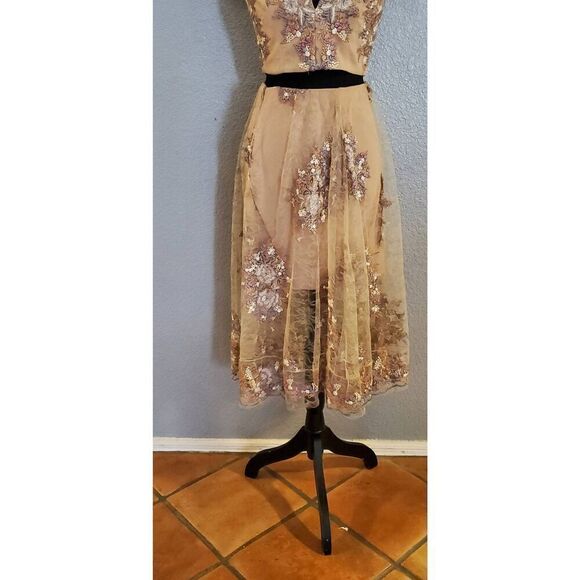 Dress the Population Juliana Floral Embroidered 2-Piece Set‎ Top & Skirt - Picture 3 of 16